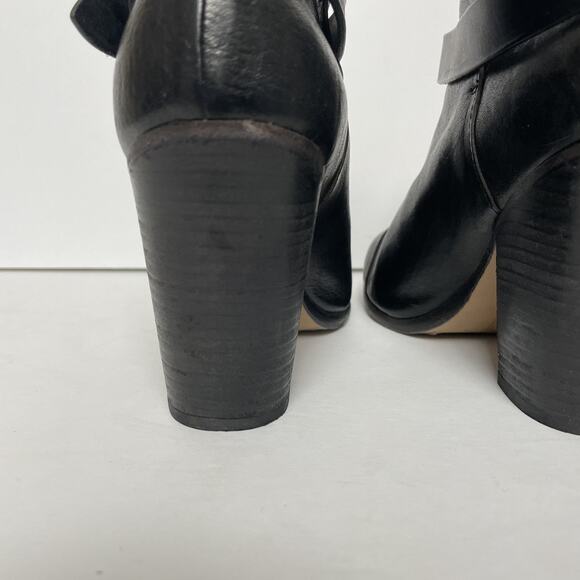 Rag & Bone Harrow Boots Womens Size 39 Black Leather Ankle Heeled Strap Italy - Picture 7 of 16